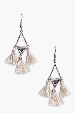 Boohoo Triangle Tassel Earring