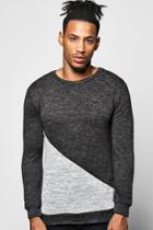 Boohoo Spliced Space Jumper Charcoal