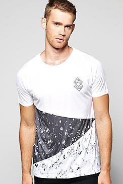 Boohoo Spliced Splatter Sublimation T Shirt