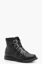 Boohoo Eloise Studded Strap Ankle Boot