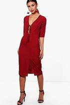 Boohoo Petite Amy Tailored Split Front Midi Dress