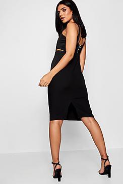 Boohoo Pleat Front Dogtooth Check Pinafore Dress