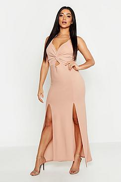 Boohoo Cut Front Halterneck Maxi Dress