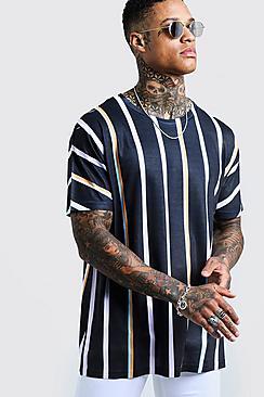 Boohoo Oversized Retro Vertical Stripe T-shirt