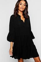 Boohoo Woven Tiered Shirt Dress