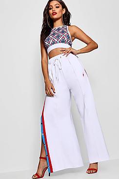 Boohoo Pepsi X Boohoo Popper Wide Leg Trouser