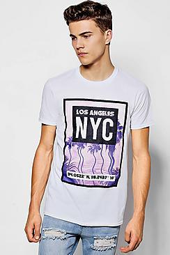 Boohoo Nyc Palm Print T-shirt