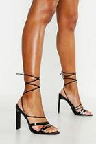 Boohoo Strappy Square Toe Heels