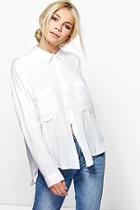 Boohoo Faith Pocket Detail Oversized Shirt