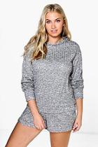 Boohoo Plus Layla Hoodie And Running Short Set