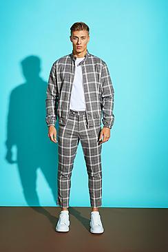 Boohoo Large Check Harrington Jacket