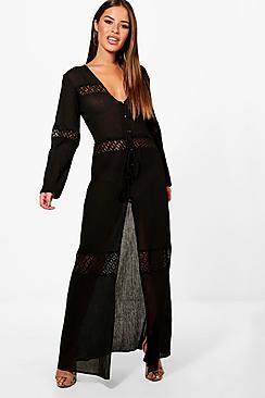 Boohoo Petite Janine Crochet Lace Maxi Dress