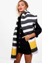 Boohoo Lana Chunky Striped Woven Scarf