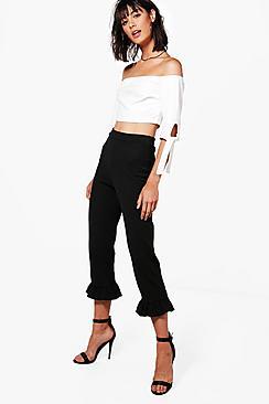 Boohoo Hannah Crop & Frill Trouser Co-ord