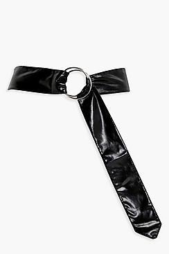 Boohoo Ellie Longline Pu Ring Belt