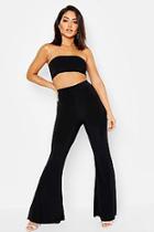 Boohoo Cow Print Bandeau & Flare Co-ord