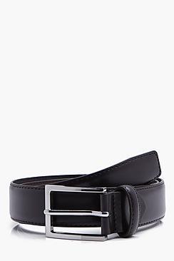Boohoo Squared Off Belt With Stitch Detail