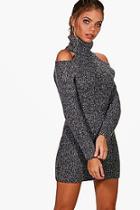 Boohoo Lucy Cold Shoulder Knitted Dress