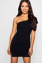 Boohoo Petite One Shoulder Split Hem Mini Dress