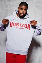 Boohoo Big And Tall Horizon Chest Print Hoodie