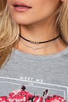 Boohoo Eva Skinny Cord & Layered Chain Choker