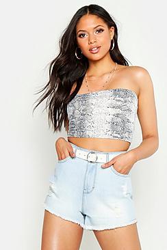 Boohoo Tall Snake Print Bandeau