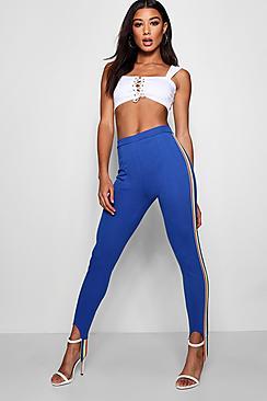 Boohoo Zendaya Rainbow Tape Stirrup Pant