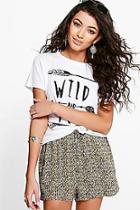 Boohoo Eileen Printed Geo Woven Flippy Short