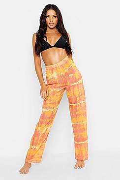 Boohoo Tie Dye Wide Leg Beach Trousers