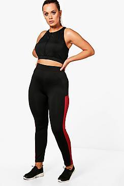 Boohoo Plus Sally Contrast Binding + Panel Gym Legging