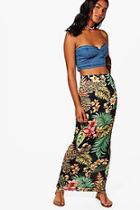 Boohoo Aurora Tropical Print Maxi Skirt