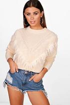 Boohoo Petite Elena Faux Fur Trim Oversized Jumper