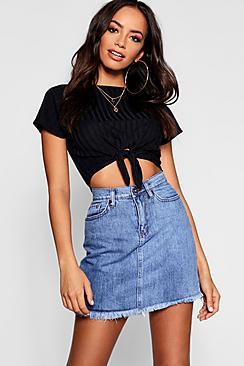 Boohoo Five Pocket Denim Skirt