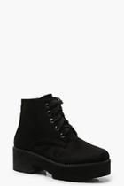 Boohoo Lace Up Chunky Chelsea Boots