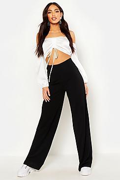 Boohoo Basic Wide Leg Crepe Trouser