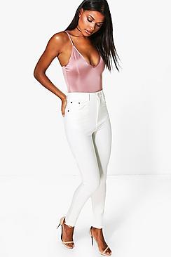 Boohoo Imani Mid Rise Super Stretch Skinny Trousers