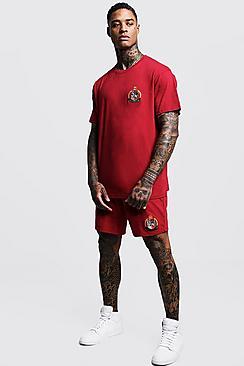 Boohoo Herald Man T-shirt & Short Set