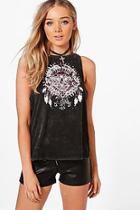 Boohoo Eliza Eagle Embellished Vest