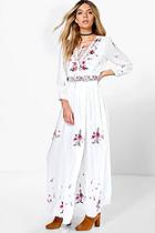 Boohoo Boutique Lily Embroidered Maxi Dress