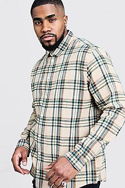 Boohoo Big And Tall Regular Fit Check Shirt