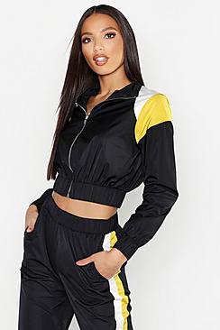 Boohoo Colour Block Zip Detail Tracksuit Top