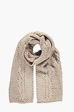 Boohoo Cable Knit Scarf