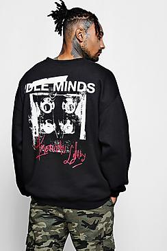 Boohoo Oversized Back Print Sweatshirt