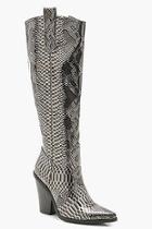 Boohoo Over The Knee Snake Cowboy Boots