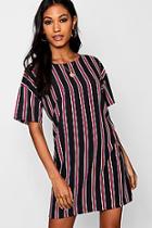 Boohoo Bold Stripe Short Sleeved Shift Dress