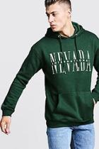 Boohoo Nevada Graphic Print Fleece Hoodie