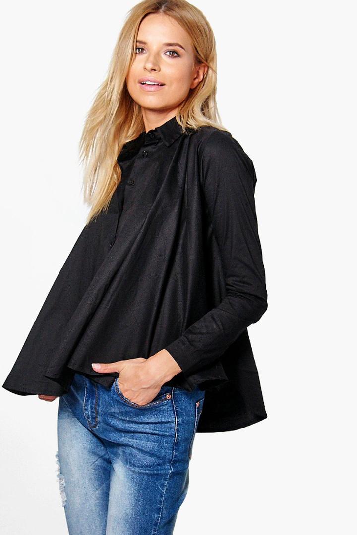 Boohoo Rosie Woven Oversized Shirt Black
