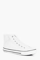 Boohoo High Top Canvas Plimsol White