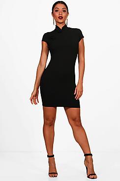 Boohoo Ruby Manderin Collar Dress