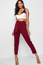 Boohoo Tessa High Waist Woven Slimline Trousers